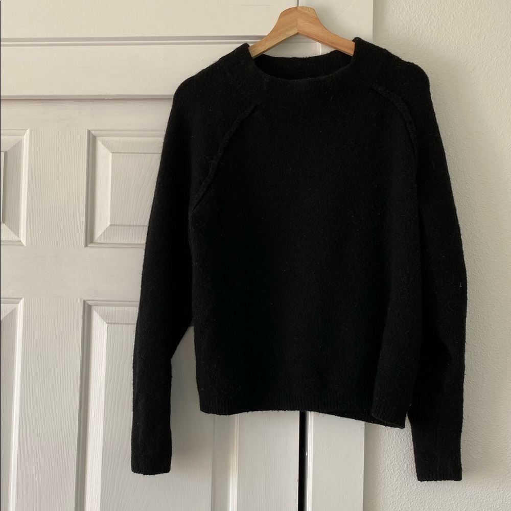 Free People Black Boxy Boucle Sweater